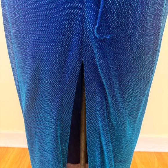 Y2K Blue Missoni Pattern Shimmer Maxi Dress - Picture 9 of 10